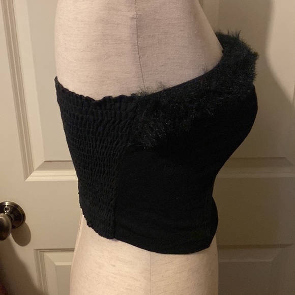 Vintage 90’s faux fur trimmed bustier - Picture 2 of 8